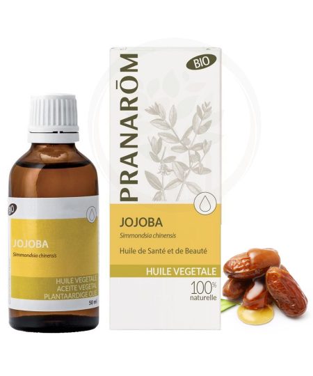 Pranarom óleo de jojoba vegetal natural biológico orgânico. Traz beneficios para o cabelo e benficios para a pele.