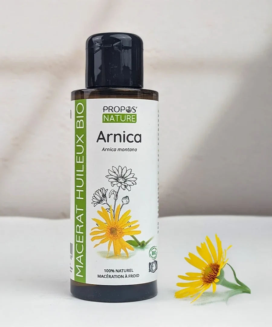 oleo-vegetal-macerado-arnica-propos-nature-naturibio óleo vegetal de arnica macerado biológico