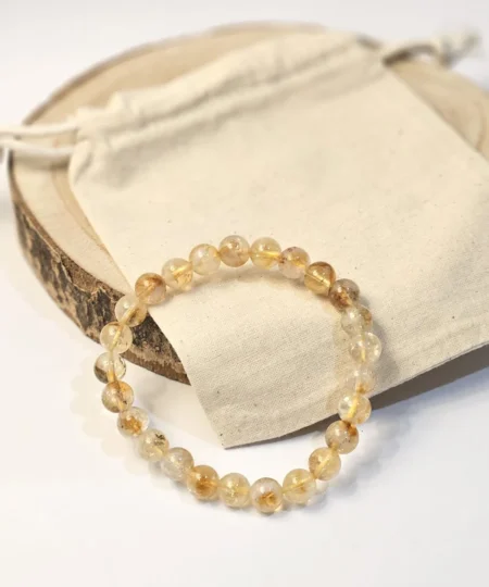 pulseira de energia citrino aquecido naturibio 8 mm