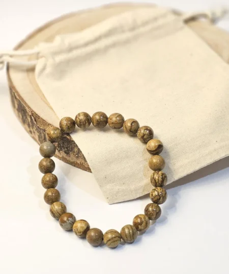 pulseira de energia jaspe paisagem naturibio 8 mm