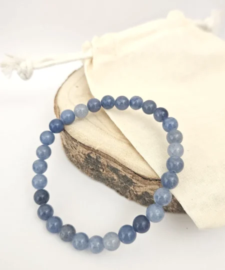 Pulseira energia pedras preciosas Aventurina Azul 6 mm