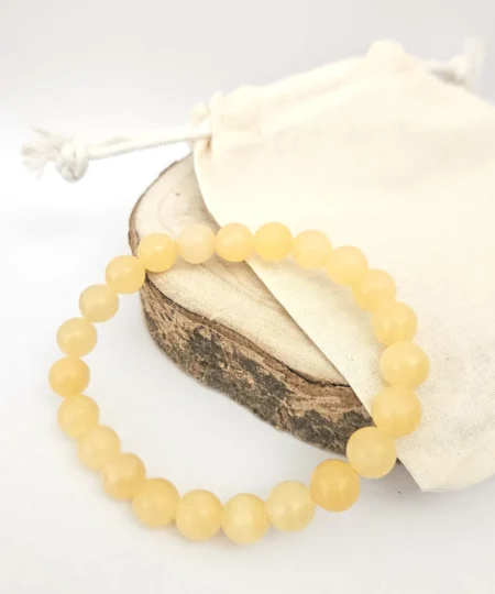 Pulseira energia pedras preciosas Calcite Laranja 8 mm